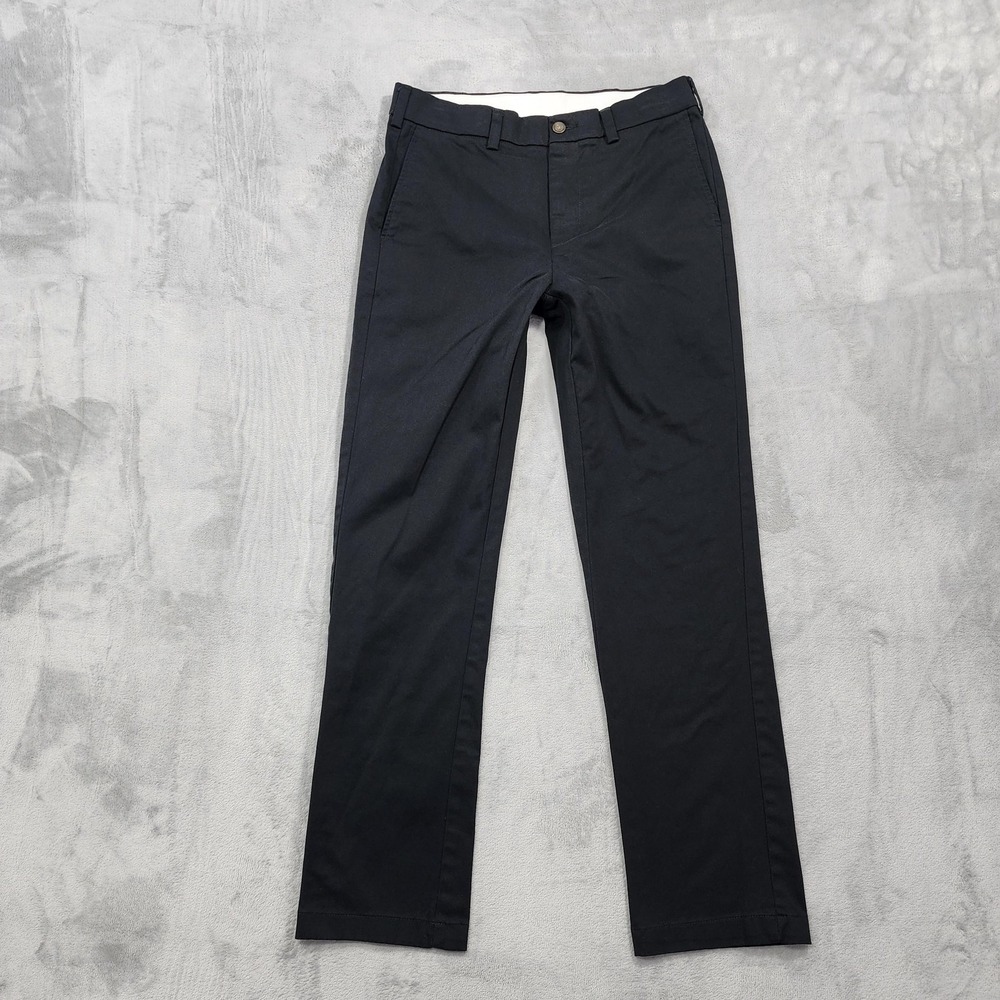 George Pants Mens 29x30 Black Regular Fit Flat Front Chino Stretch Office Preppy